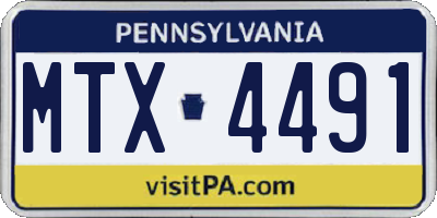 PA license plate MTX4491