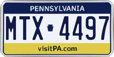 PA license plate MTX4497