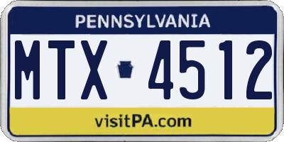 PA license plate MTX4512