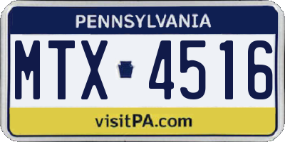 PA license plate MTX4516