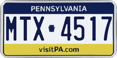 PA license plate MTX4517