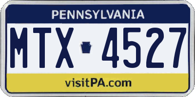 PA license plate MTX4527