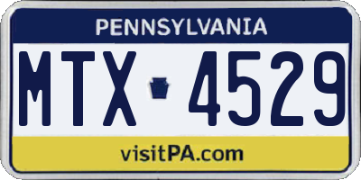 PA license plate MTX4529