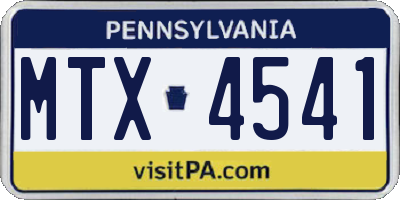 PA license plate MTX4541