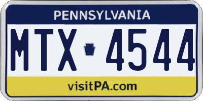 PA license plate MTX4544