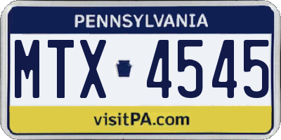 PA license plate MTX4545
