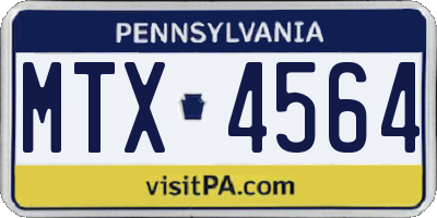 PA license plate MTX4564