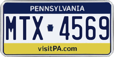 PA license plate MTX4569
