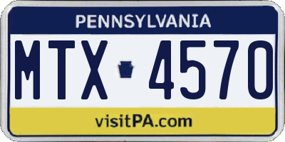 PA license plate MTX4570
