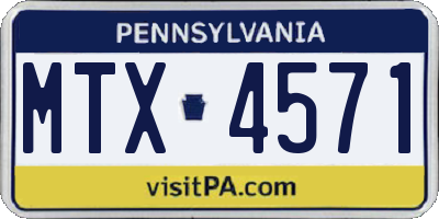 PA license plate MTX4571