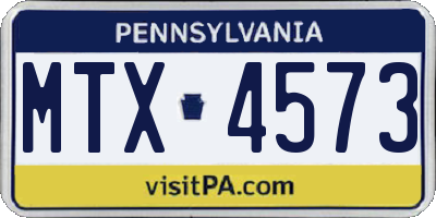 PA license plate MTX4573