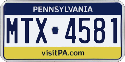 PA license plate MTX4581