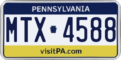 PA license plate MTX4588
