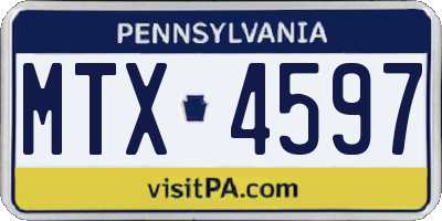 PA license plate MTX4597
