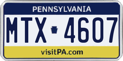 PA license plate MTX4607