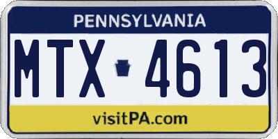 PA license plate MTX4613