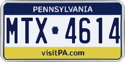 PA license plate MTX4614
