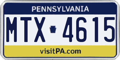 PA license plate MTX4615
