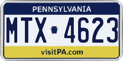 PA license plate MTX4623