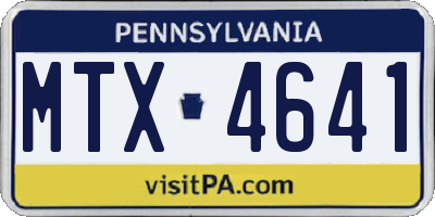 PA license plate MTX4641