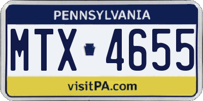 PA license plate MTX4655