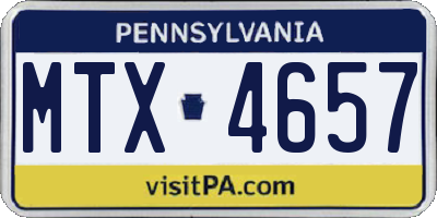 PA license plate MTX4657