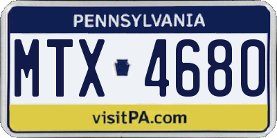 PA license plate MTX4680