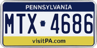 PA license plate MTX4686