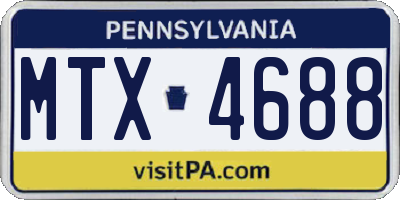 PA license plate MTX4688