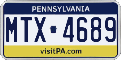 PA license plate MTX4689