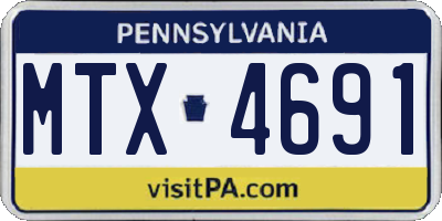 PA license plate MTX4691