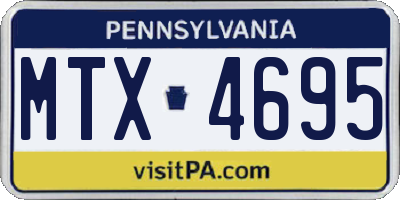 PA license plate MTX4695