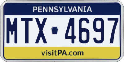 PA license plate MTX4697