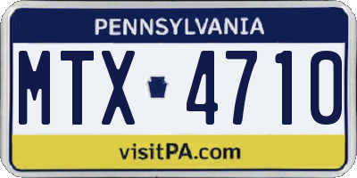 PA license plate MTX4710