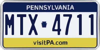 PA license plate MTX4711