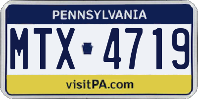 PA license plate MTX4719