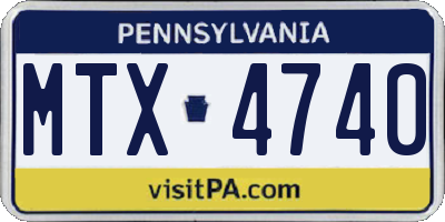 PA license plate MTX4740