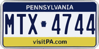 PA license plate MTX4744