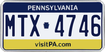 PA license plate MTX4746