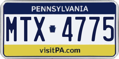 PA license plate MTX4775