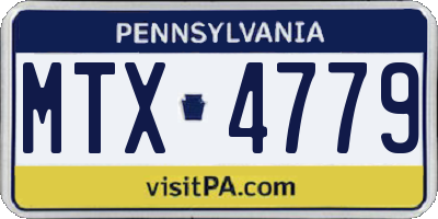 PA license plate MTX4779