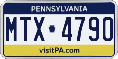 PA license plate MTX4790
