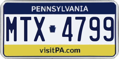 PA license plate MTX4799