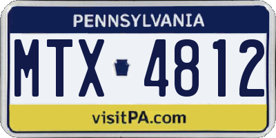 PA license plate MTX4812
