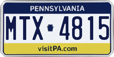 PA license plate MTX4815