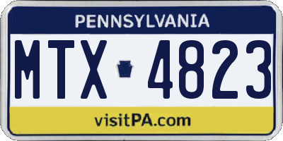 PA license plate MTX4823