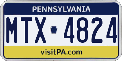 PA license plate MTX4824