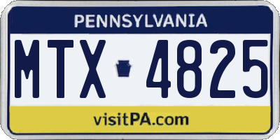 PA license plate MTX4825