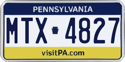 PA license plate MTX4827