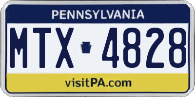 PA license plate MTX4828